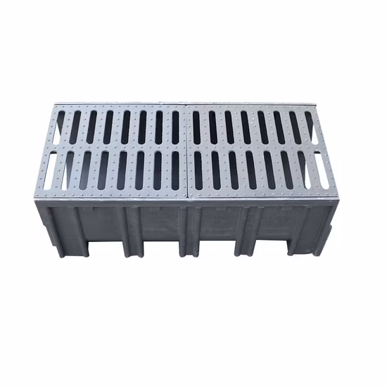 Griglia per trincea a U con canale di drenaggio composito in resina/plastica SMC EN124