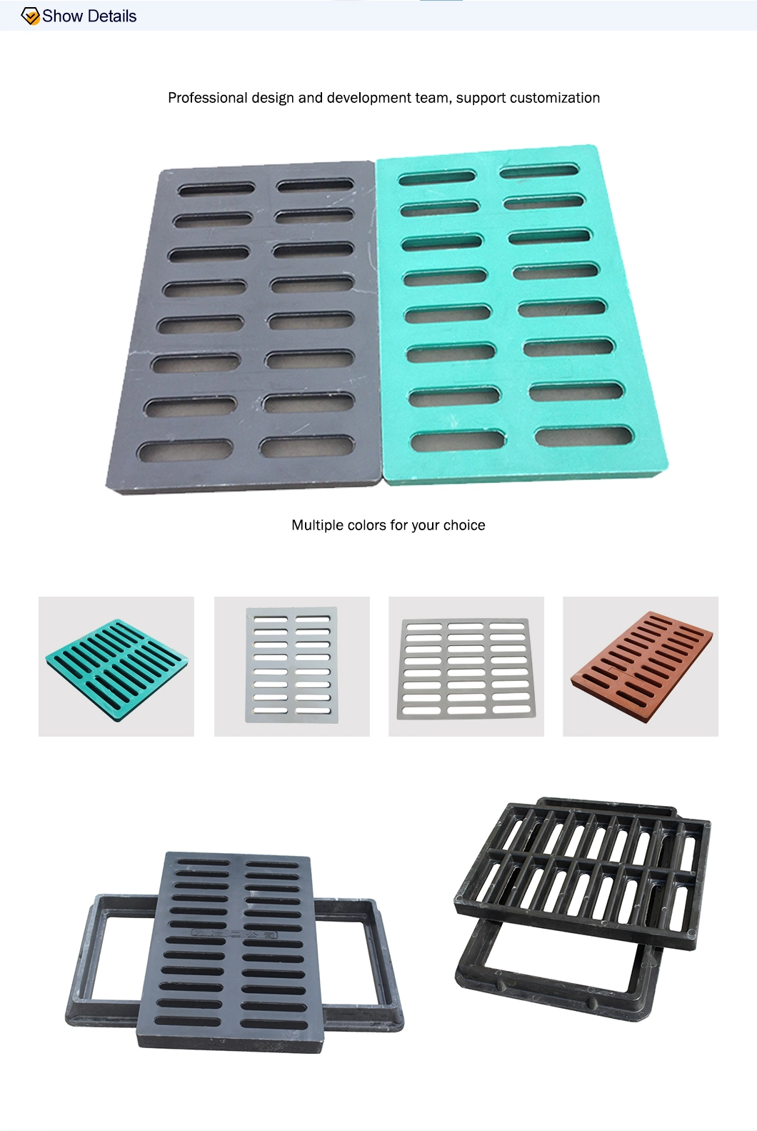 Light Duty FRP GRP Rain Grates Drain Water System Trench Cover